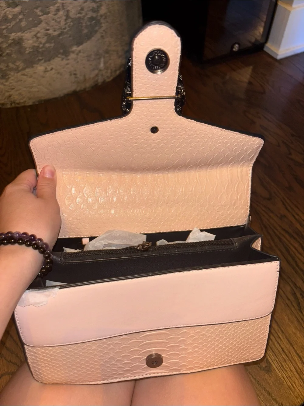 Crossbody Shoulder Bag for Women Luxury Snake-Print Chain Strap Satchel Purse